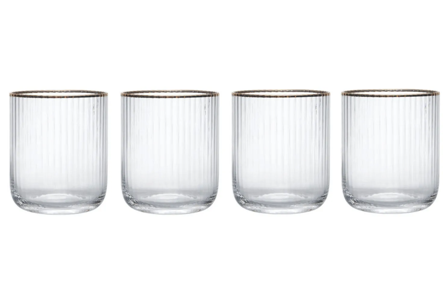 Set de 4 verres Mikasa Sorrento en cristal motif côtelé 400ml