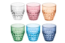 Set de 6 verres multicolore Guzzini Tiffany en acrylique 350ml