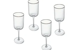 Set de 4 verres à vin blanc Mikasa Sorrento en cristal motif nervuré 400ml