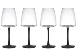 Set de 4 verres à vin blanc Mikasa Palermo en cristal transparent et noir 400ml