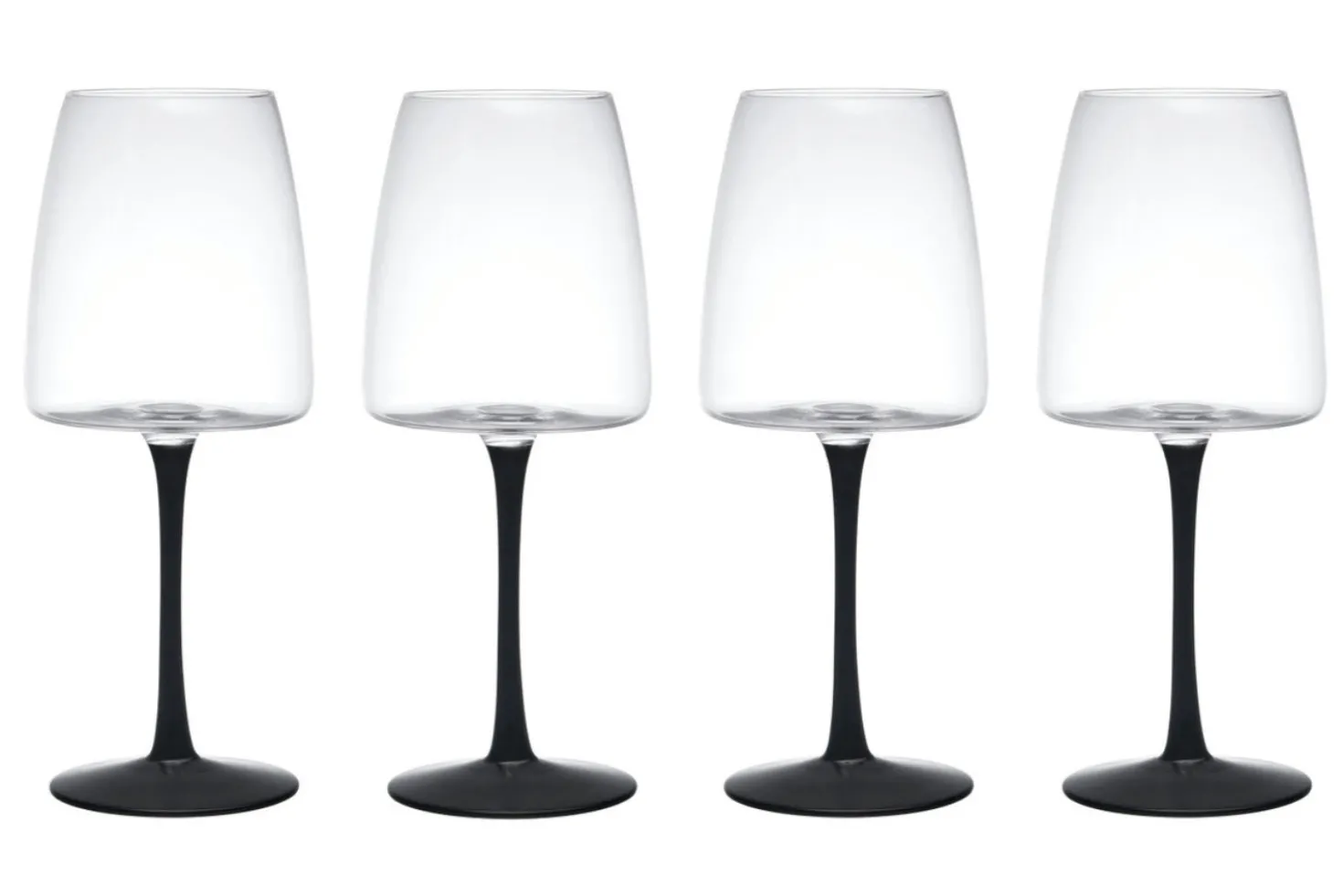 Set de 4 verres à vin rouge Mikasa Palermo en cristal transparent et noir 450ml