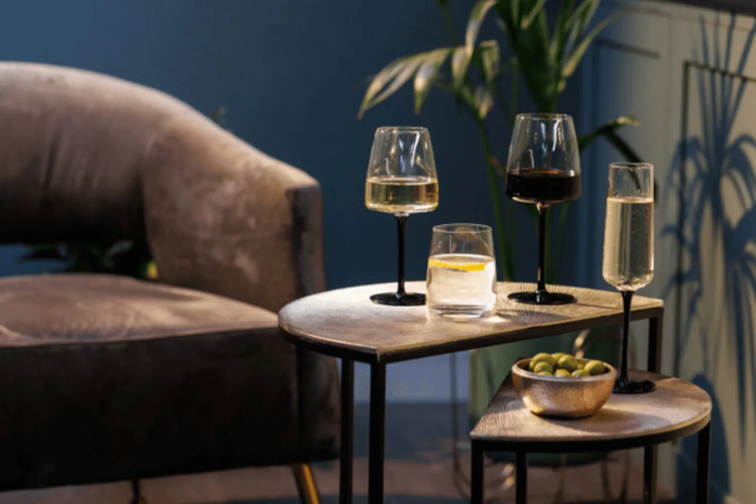 Set de 4 verres à vin rouge Mikasa Palermo en cristal transparent et noir 450ml
