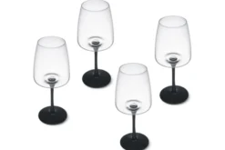 Set de 4 verres à vin rouge Mikasa Palermo en cristal transparent et noir 450ml