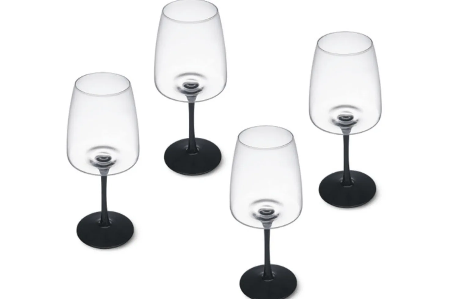 Set de 4 verres à vin rouge Mikasa Palermo en cristal transparent et noir 450ml