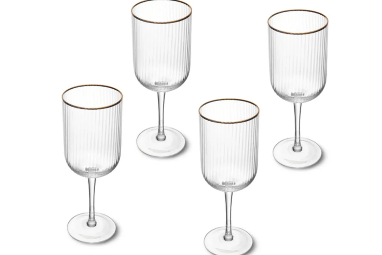 Set de 4 verres à vin rouge Mikasa Sorrento en cristal transparent motif nervuré 450ml