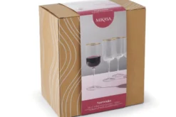 Set de 4 verres à vin rouge Mikasa Sorrento en cristal transparent motif nervuré 450ml