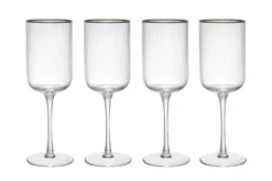 Set de 4 verres à vin rouge Mikasa Sorrento en cristal transparent motif nervuré 450ml