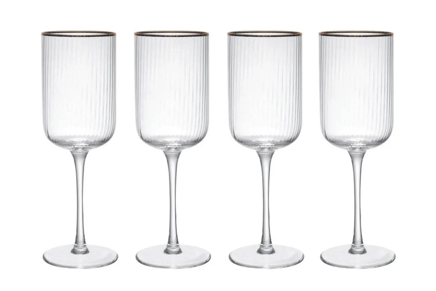 Set de 4 verres à vin rouge Mikasa Sorrento en cristal transparent motif nervuré 450ml