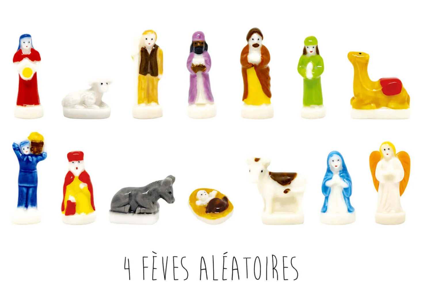 Set 4 fèves santon pour galette des rois