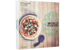 Set pierre à pizza Kichencraft World of Flavours avec roulette à pizza - 32cm
