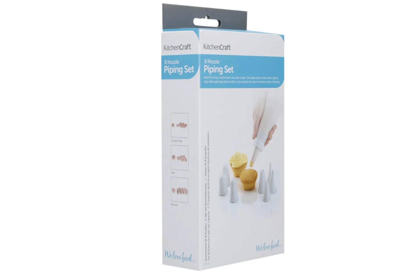 Set pâtissier Kitchencraft avec 8 douilles en polymère + poche en coton
