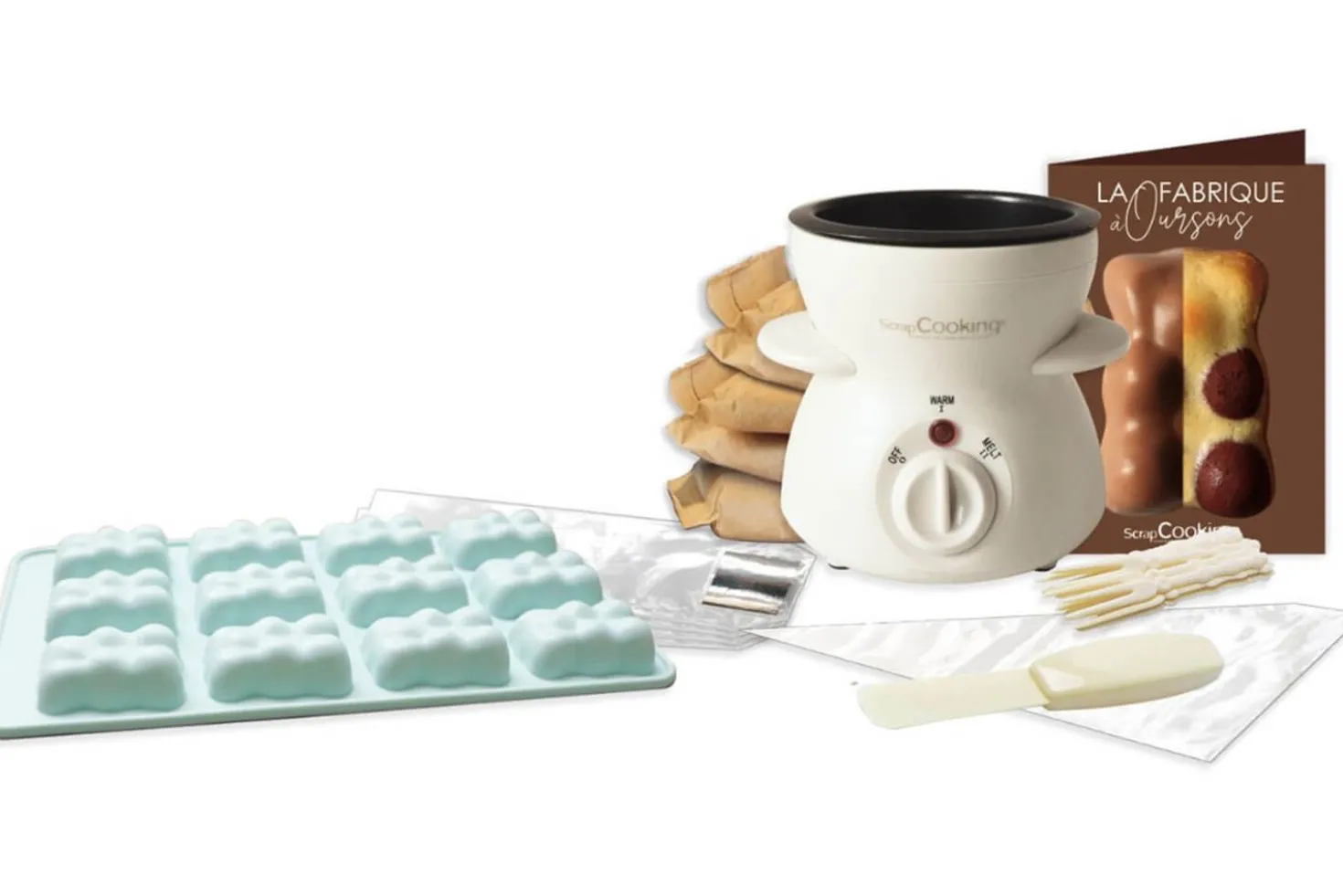 Set Scrapcooking La Fabrique à Oursons 10 accessoires + 1 livre de recettes