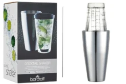 Shaker Boston à cocktail BarCraft en acier inox et verre gradué 400ml