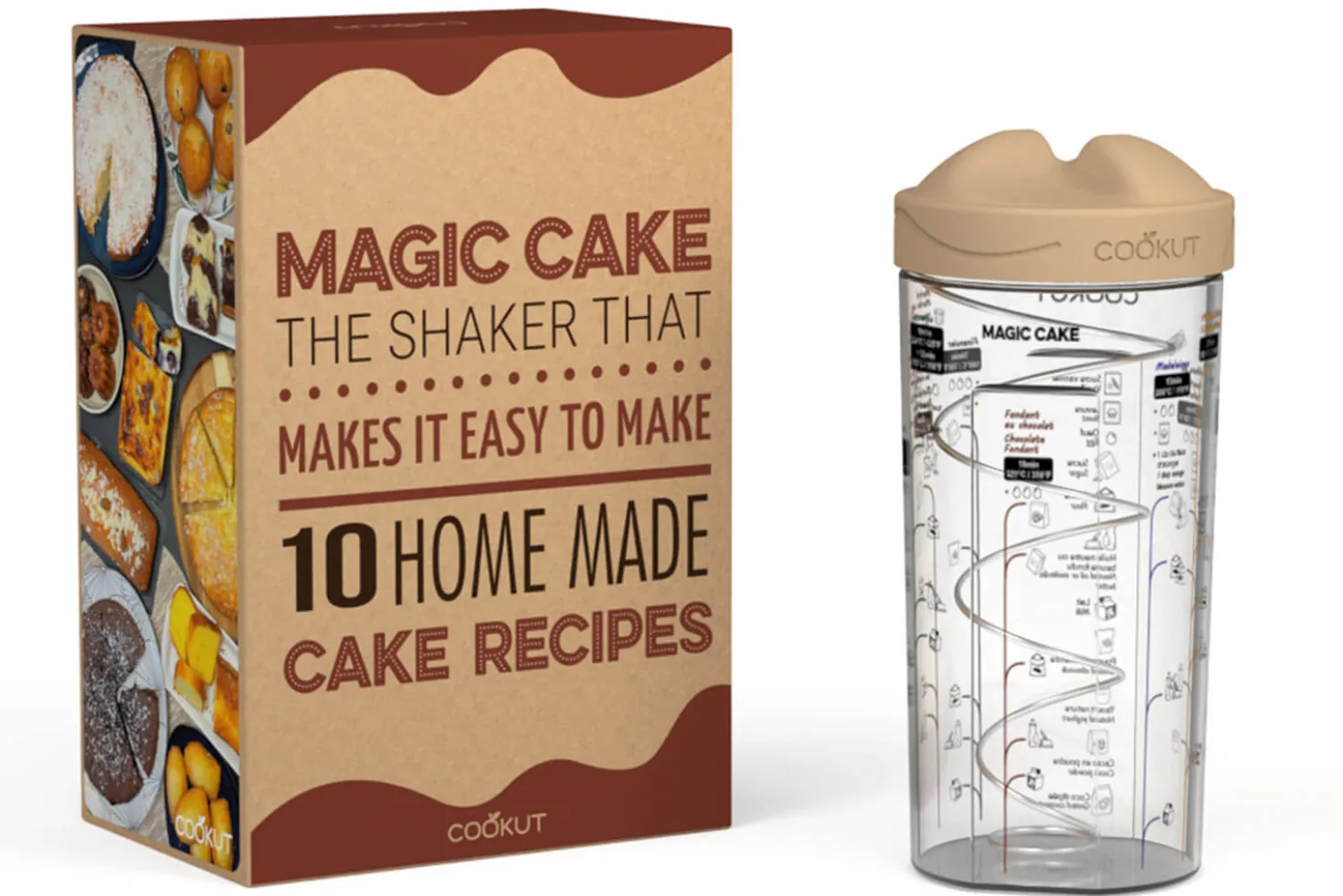 Shaker à gâteaux Cookut Magic Cake 10 recettes
