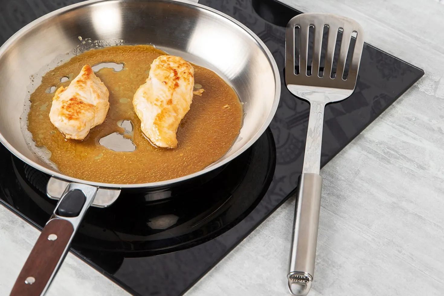 Spatule ajourée Cristel POC en acier inoxydable