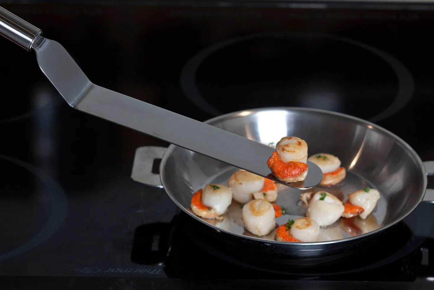 Spatule coudée Cristel POC en acier inoxydable