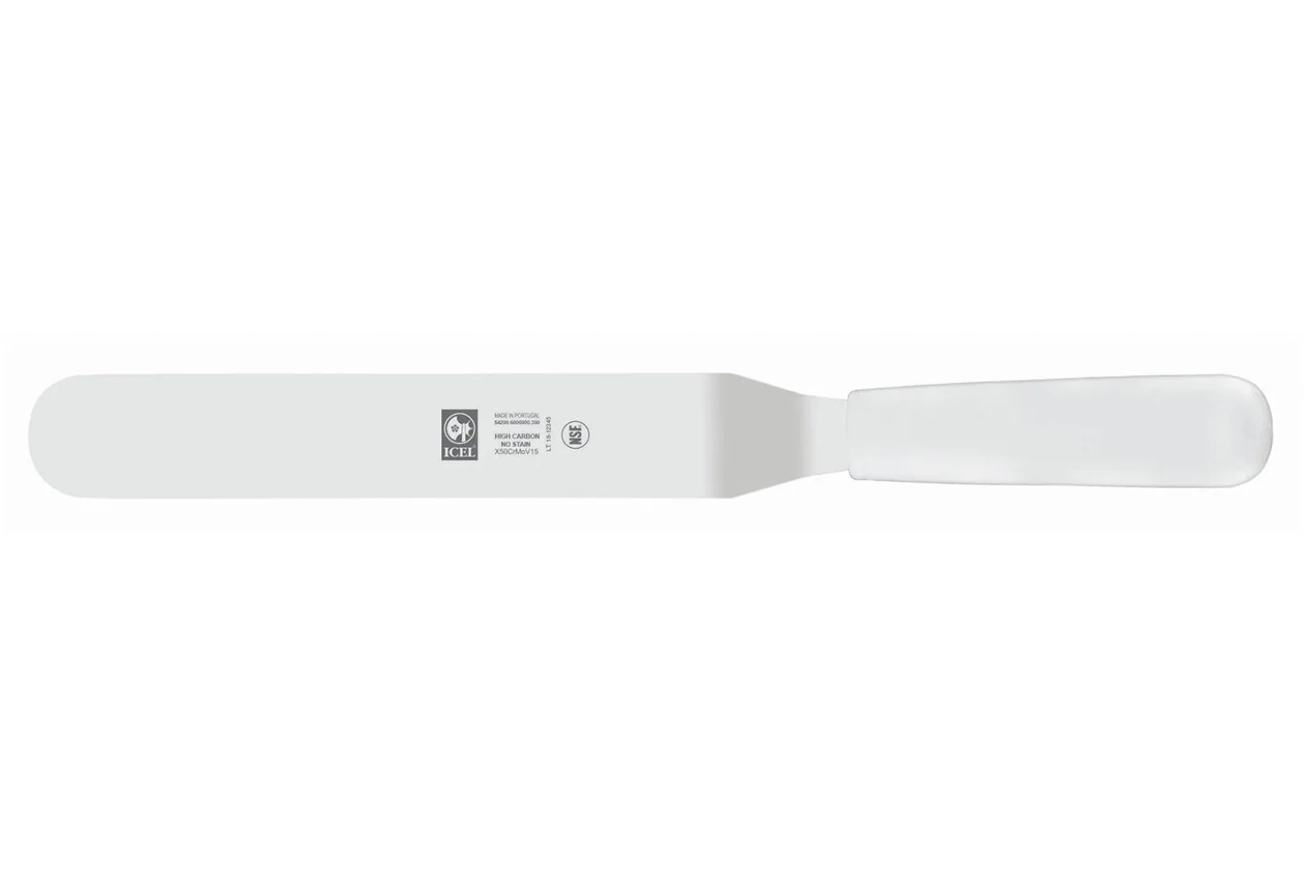 Spatule coudée professionnelle Icel manche PP blanc