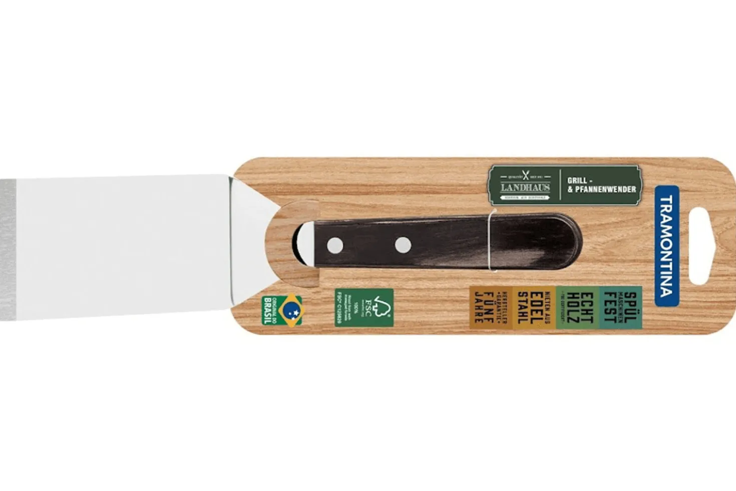 Spatule coudée Tramontina Technobois en inox 25cm