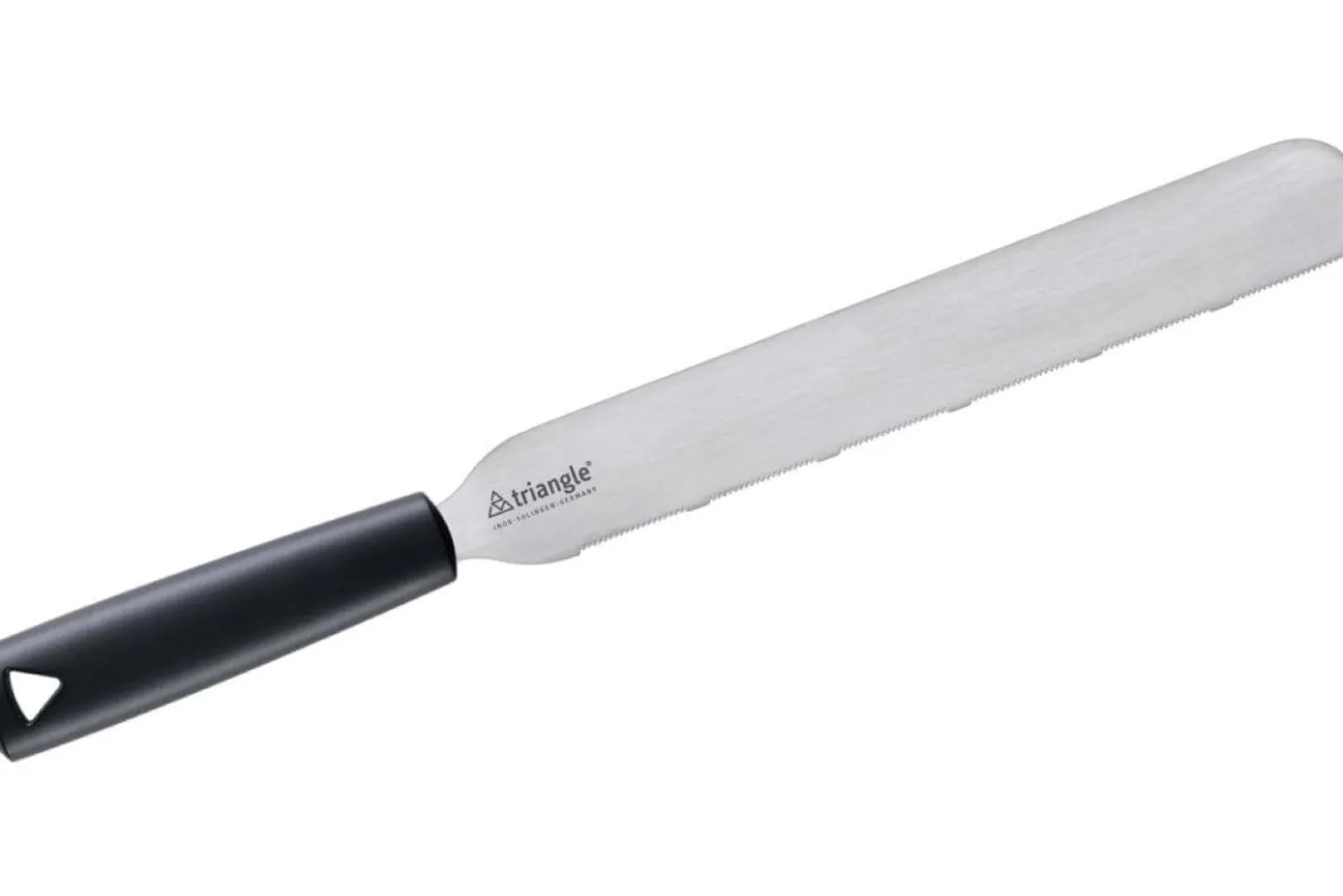 Spatule à dents Triangle inox flexible 25cm manche en green grip