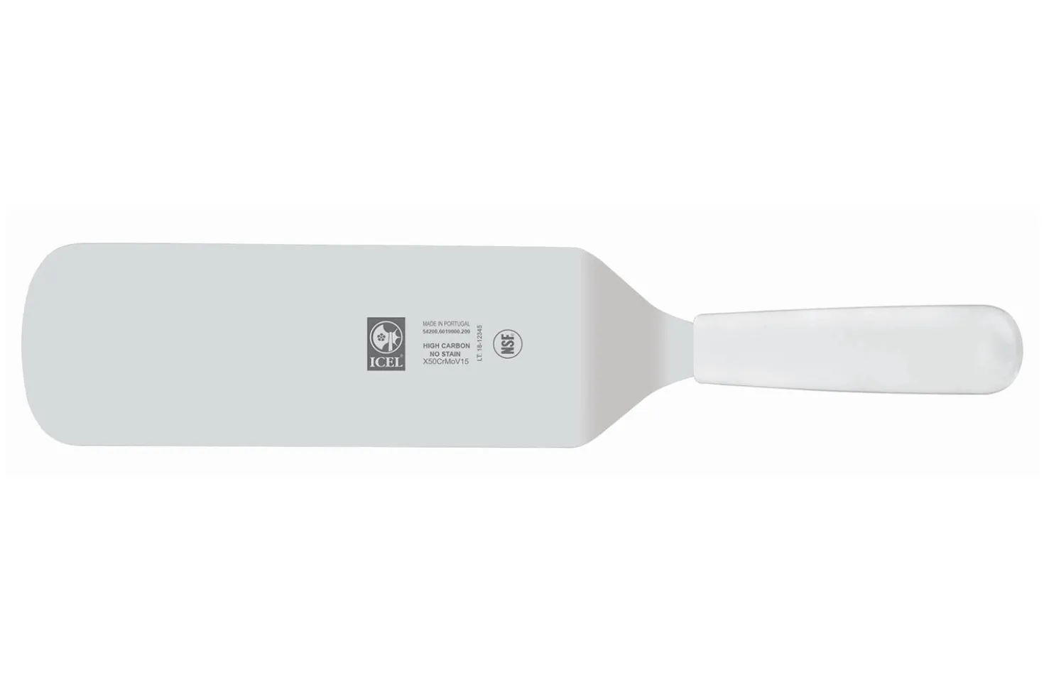 Spatule professionnelle Icel lame 20cm manche blanc