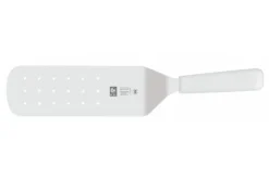 Spatule professionnelle Icel lame perforée 20cm manche blanc