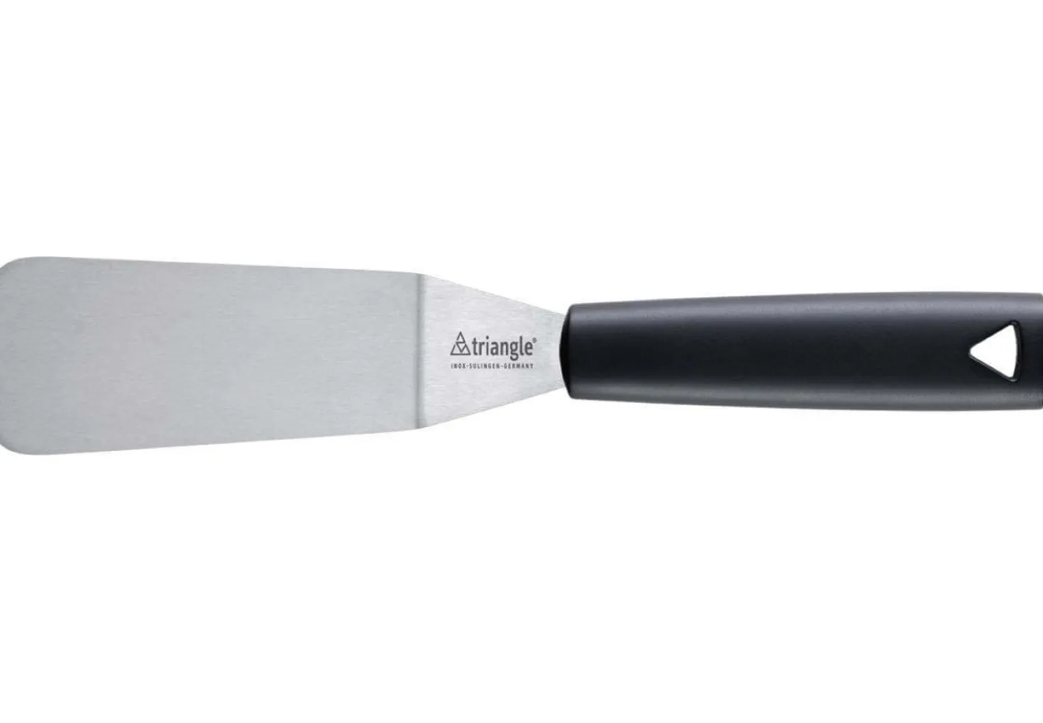 Spatule professionnelle Triangle flexible en inox forme évasée coudée 12cm