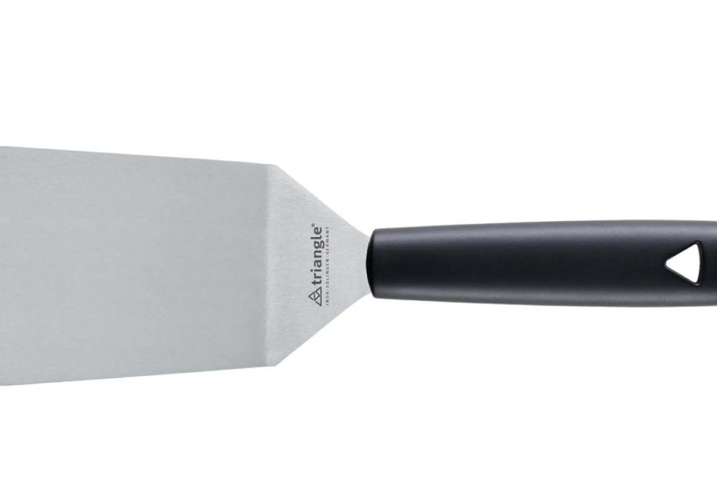 Spatule professionnelle Triangle large flexible en inox coudée 28,5cm x 9cm
