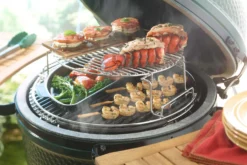Tablettes latérales en bois d'acacia pour barbecue Big Green Egg Medium