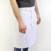 Tablier 1/2 chef professionnel 100% coton blanc 102 x 55cm