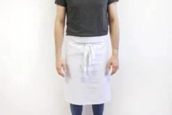 Tablier 1/2 chef professionnel 100% coton blanc 102 x 55cm