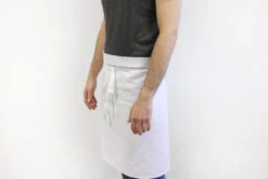Tablier 1/2 chef professionnel 100% coton blanc 102 x 55cm