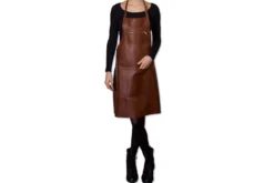 Tablier de cuisine DutchDeluxes en cuir avec poche à zip