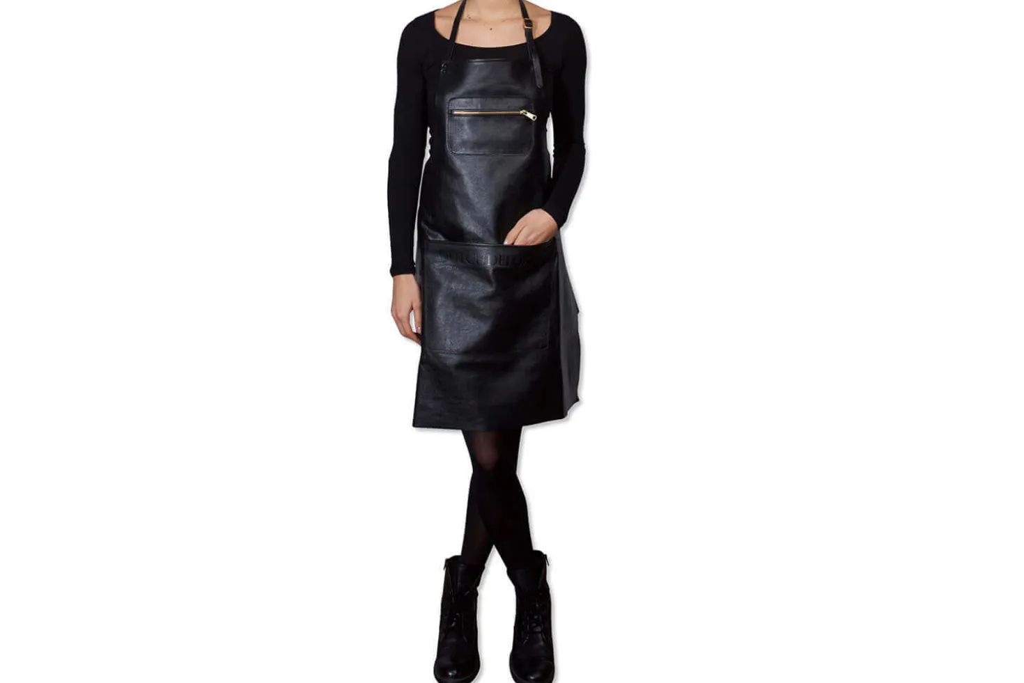 Tablier de cuisine DutchDeluxes en cuir avec poche à zip