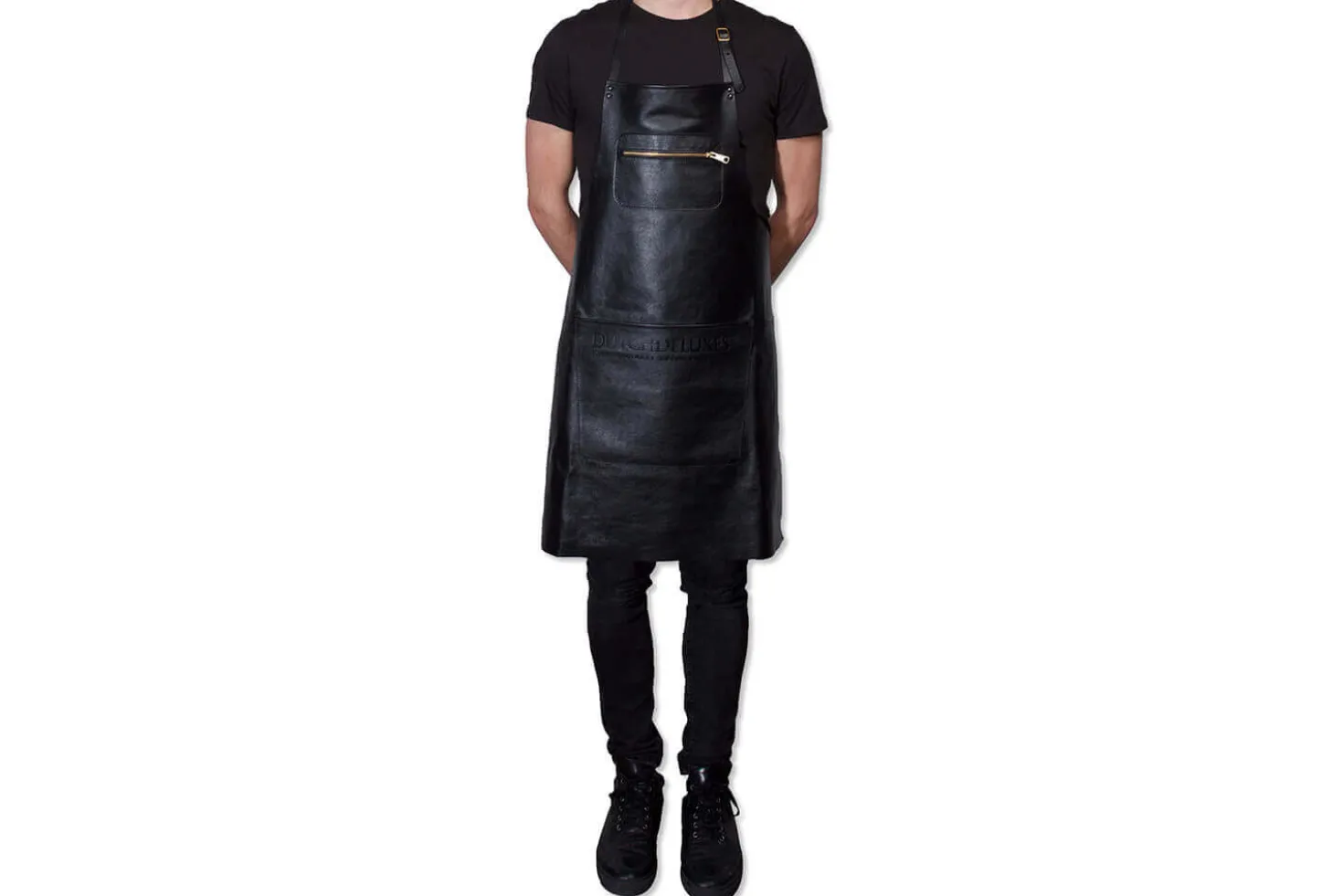 Tablier de cuisine DutchDeluxes en cuir avec poche à zip