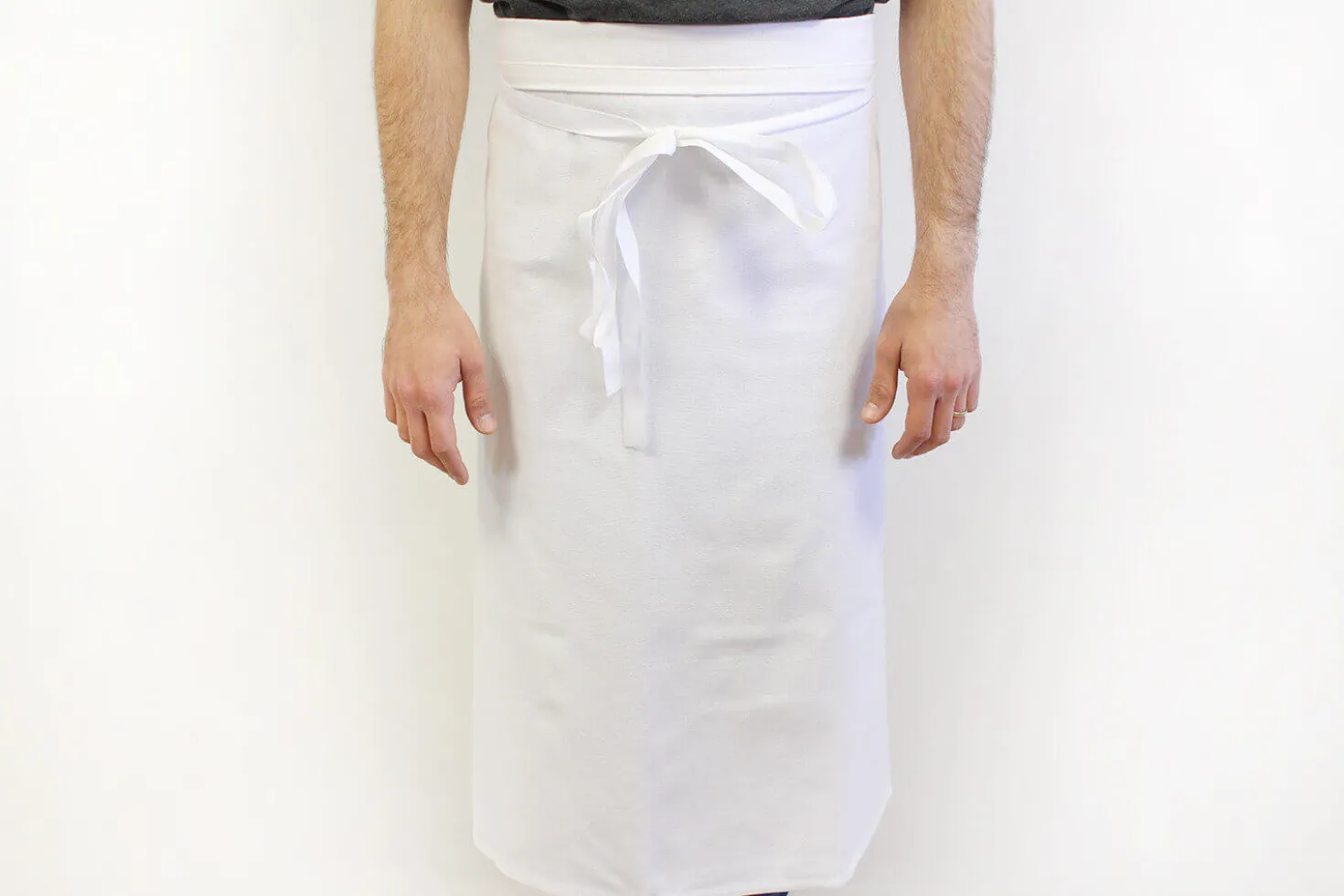 Tablier de cuisinier chef Deren 100% coton blanc