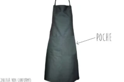 Tablier valet bleu Matfer avec bavette et poche