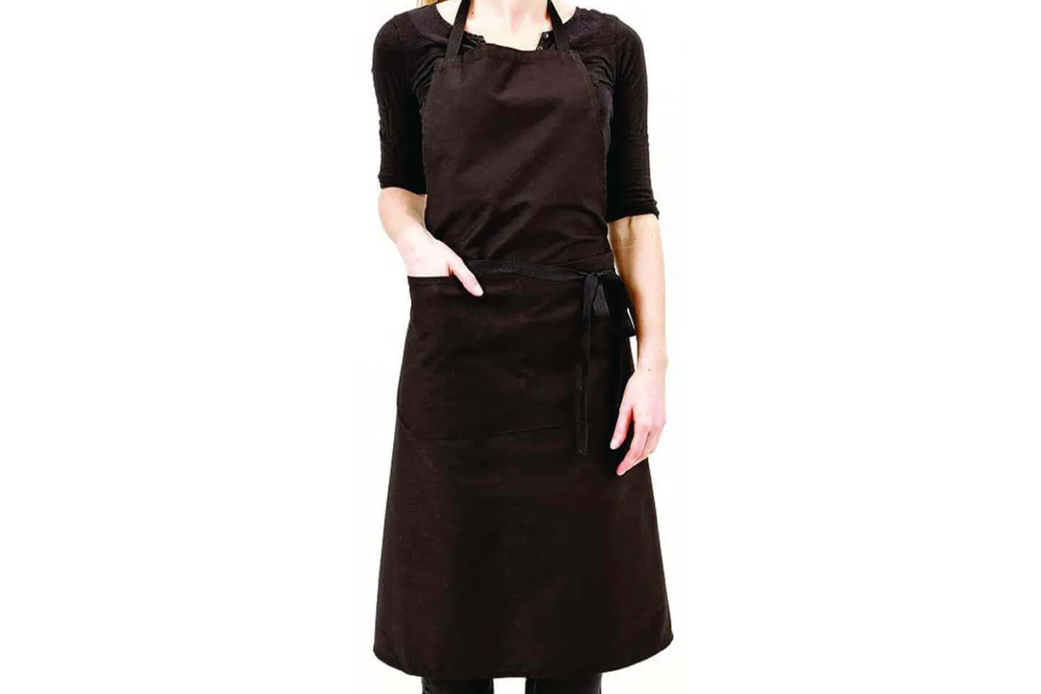 Tablier valet noir Matfer avec bavette et poche