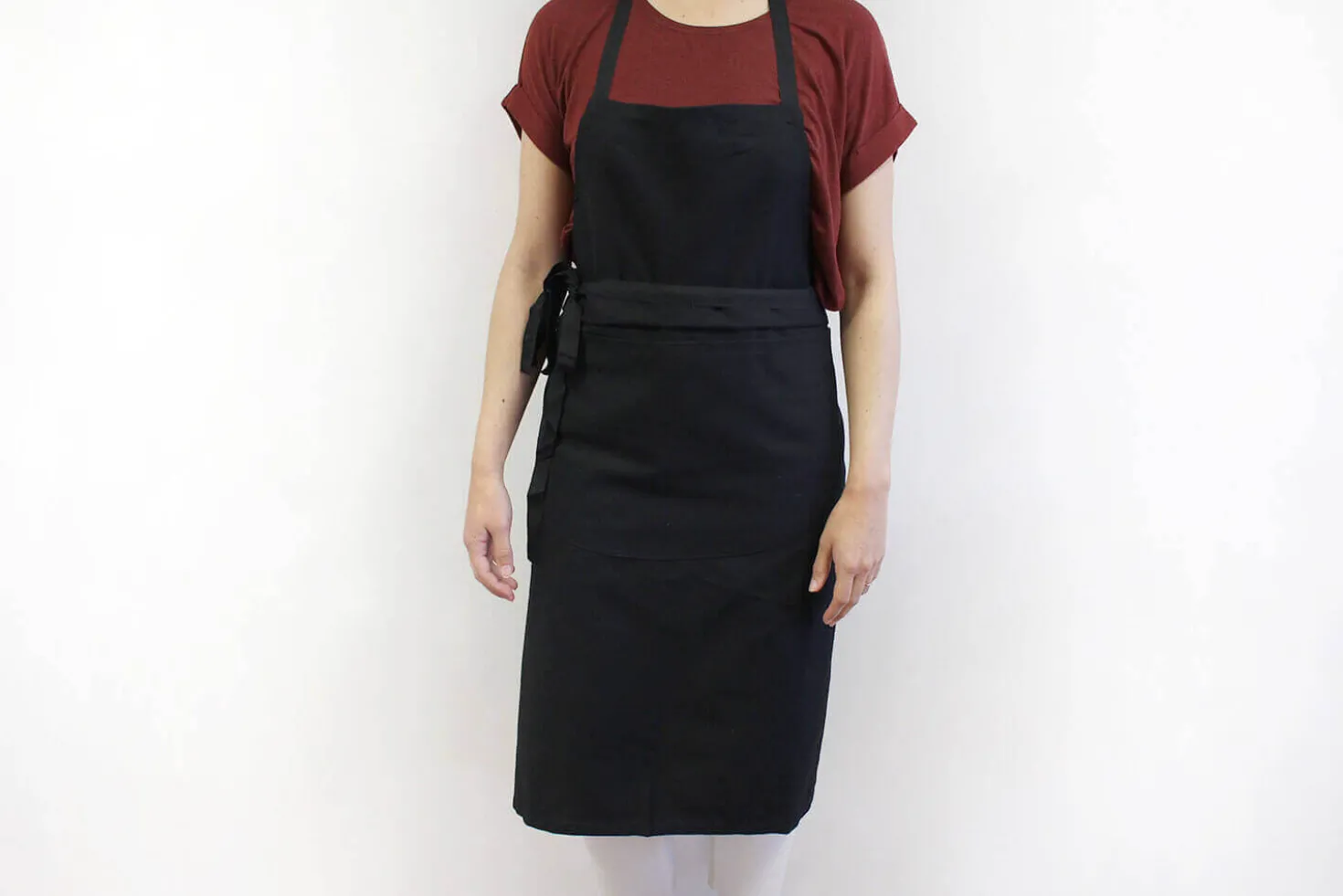 Tablier valet professionnel 100% coton noir 100 x 100cm