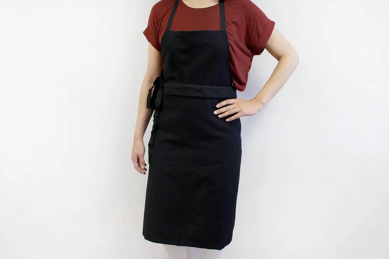 Tablier valet professionnel 100% coton noir 100 x 100cm