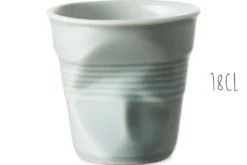 Tasse Revol Cappuccino Froissé 18cl en porcelaine Bleu Mistral