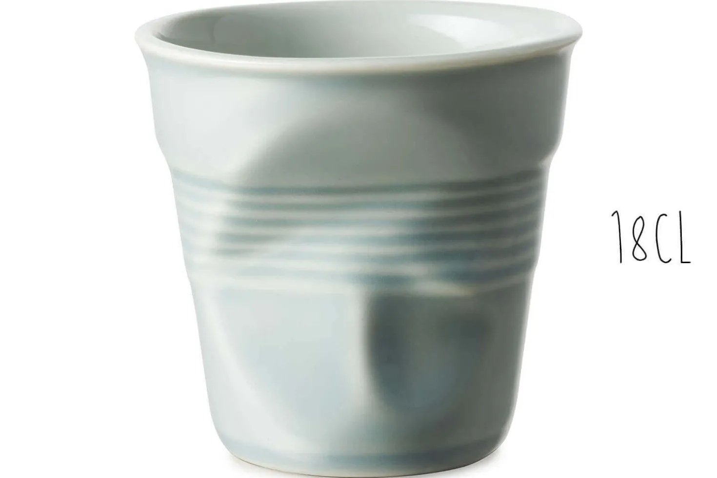 Tasse Revol Cappuccino Froissé 18cl en porcelaine Bleu Mistral