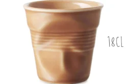 Tasse Revol Cappuccino Froissé 18cl en porcelaine Terre de Sienne