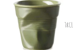 Tasse Revol Cappuccino Froissé 18cl en porcelaine Vert Garrigue