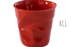 Tasse Revol Espresso Froissé 8cl en porcelaine piment