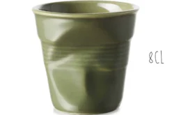 Tasse Revol Espresso Froissé 8cl en porcelaine Vert Garrigue