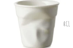 Tasse Revol Espresso Froissé 8cl en porcelaine Blanc Coquille