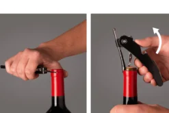Tire-bouchon à levier vertical Vacu Vin noir