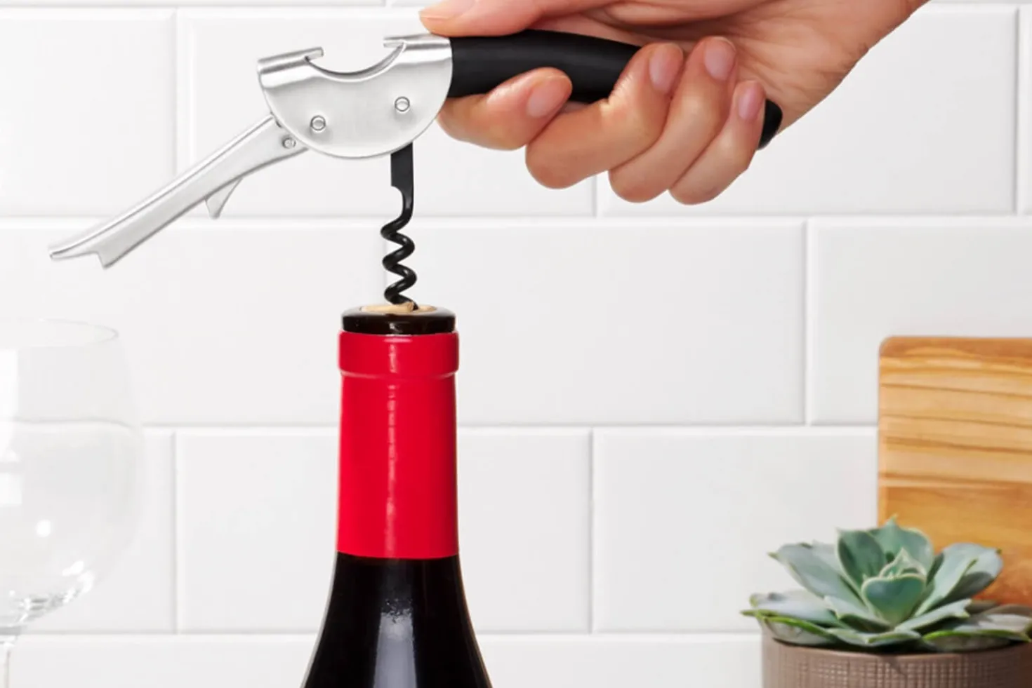 Tire bouchon sommelier Oxo en acier inoxydable