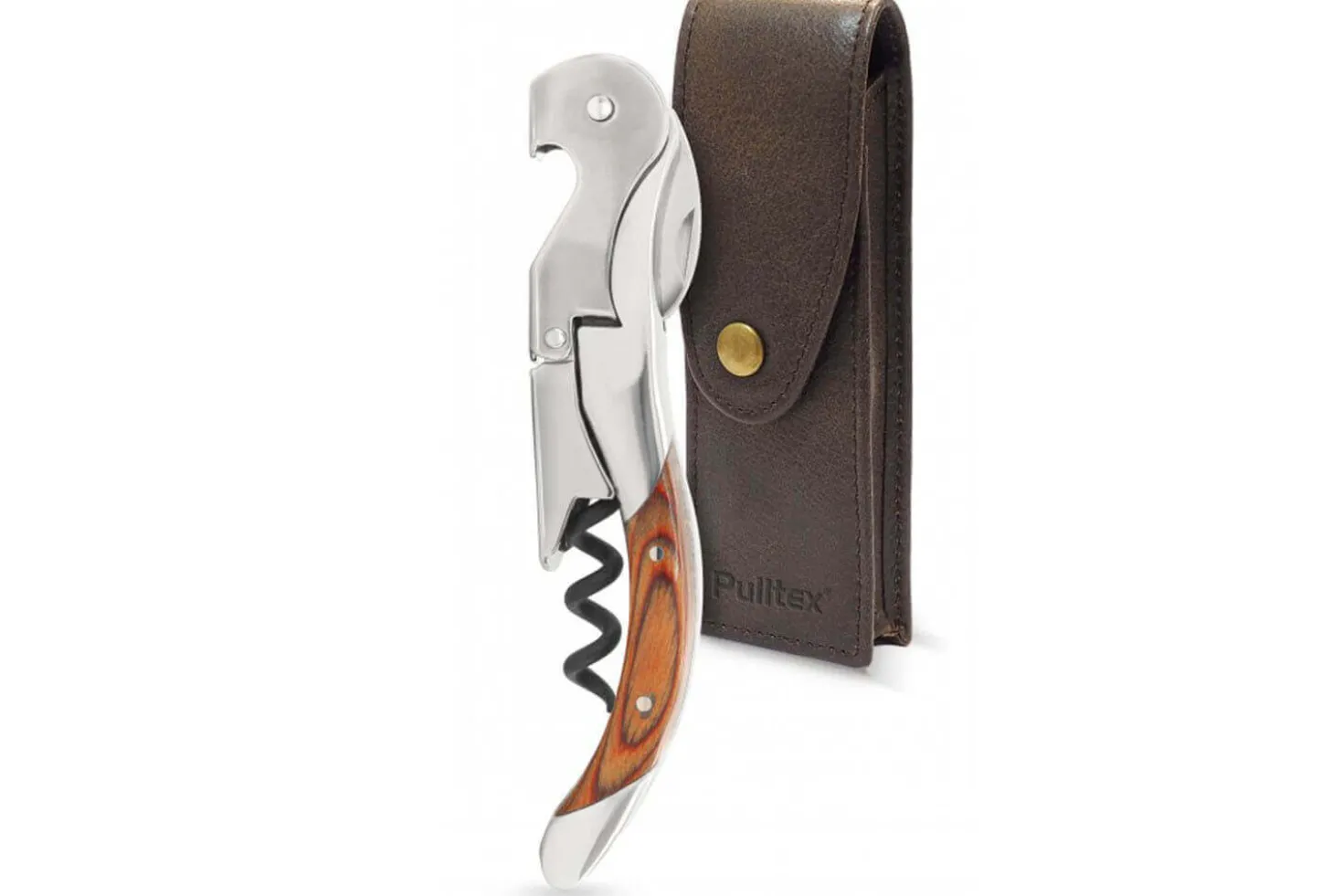 Tire bouchon sommelier Pulltex Pulltap's Toledo bois + étui cuir offert