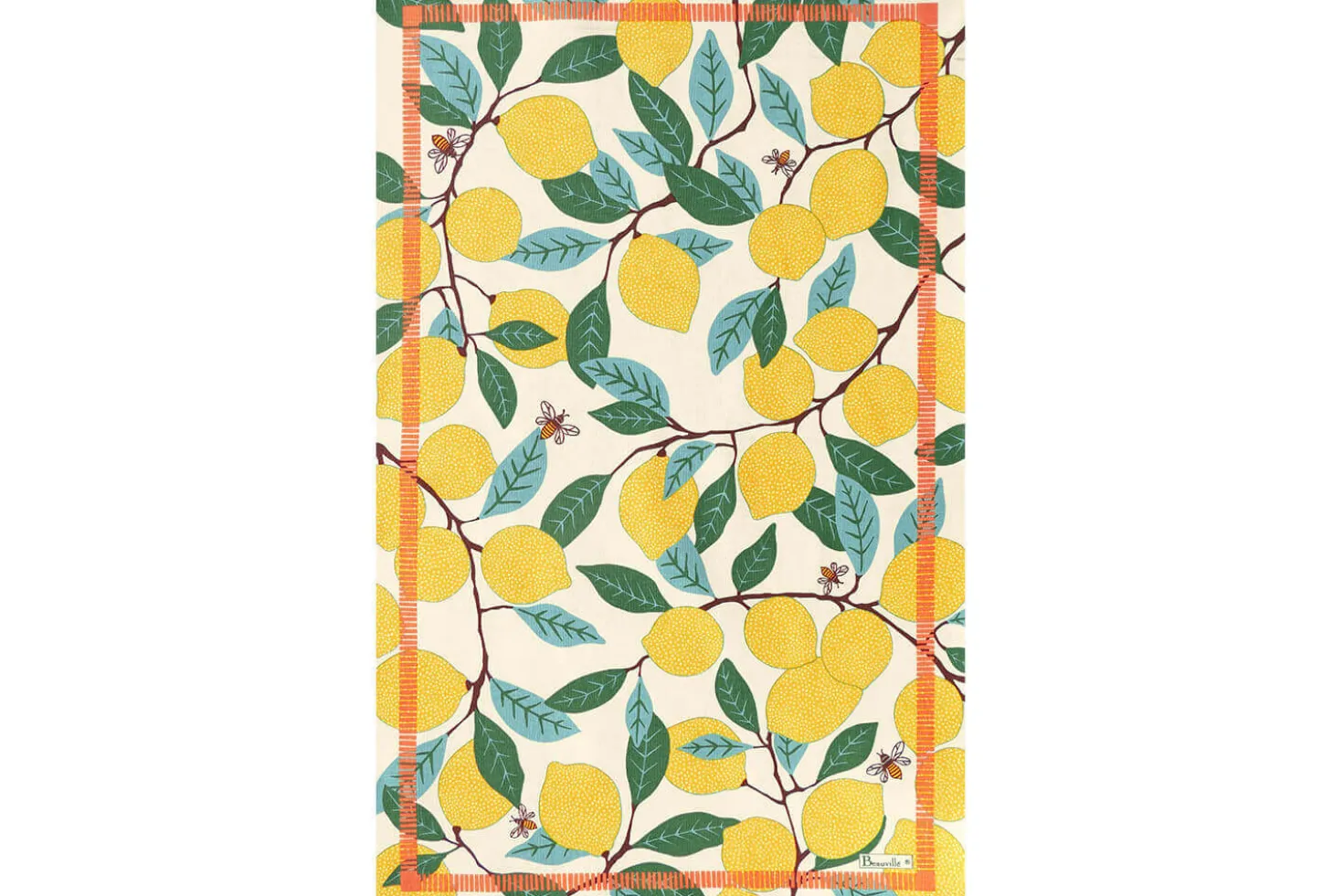 Torchon de cuisine Beauvillé Citrons fabriqué en France 50x80cm
